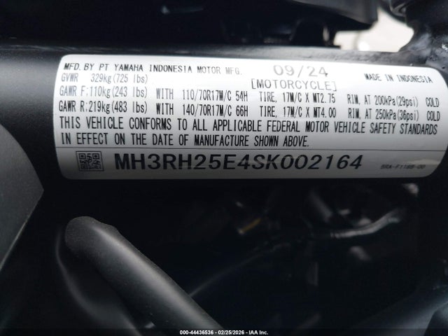 MH3RH25E4SK002164 Yamaha Yfz320 A