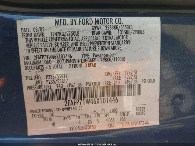 2006 FORD CROWN VICTORIA 2FAFP71W46X101446 Photo 8