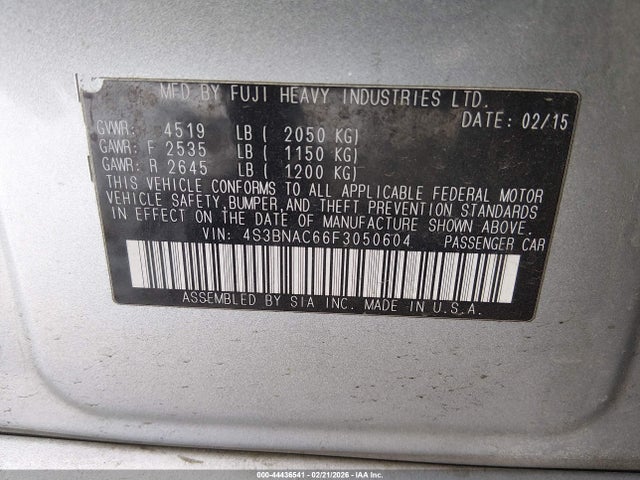 Subaru Legacy 2.5i Premium 2015 4S3BNAC66F3050604 Image 9