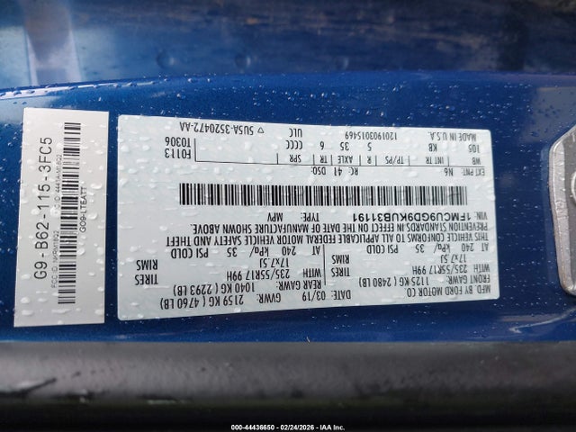 Ford ESCAPE SE 2019 1FMCU9GD9KUB31191 Image 9