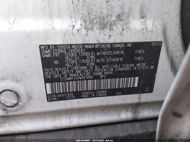 2T3UWRFV4PW161898 Toyota Rav4 Hybrid Woodland Edition