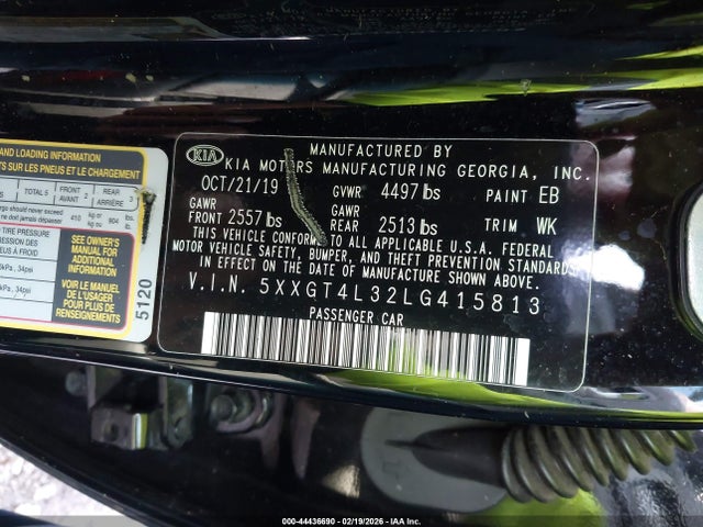 5XXGT4L32LG415813 KIA Optima Lx