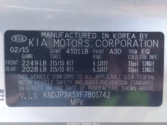 Продажа на аукционе авто 2015 Kia Soul +, vin: KNDJP3A5XF7801742, номер лота: 44436738