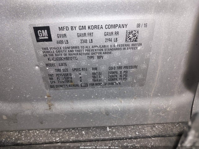 Продажа на аукционе авто 2017 Buick Encore Essence, vin: KL4CJGSB2HB012775, номер лота: 44436770