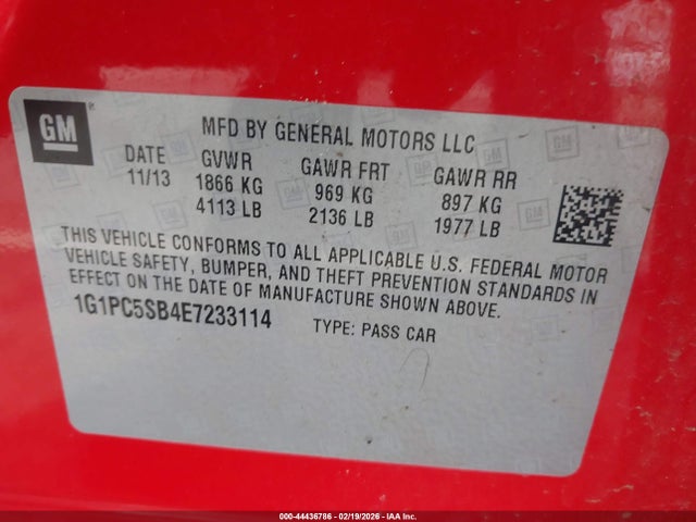 Chevrolet Cruze 1lt Auto 2014 1G1PC5SB4E7233114 Image 9