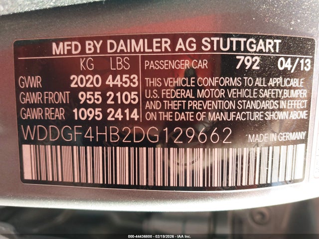 2013 Mercedes-benz C 250 Sport მანქანა იყიდება აუქციონზე, vin: WDDGF4HB2DG129662, აუქციონის ნომერი: 44436800