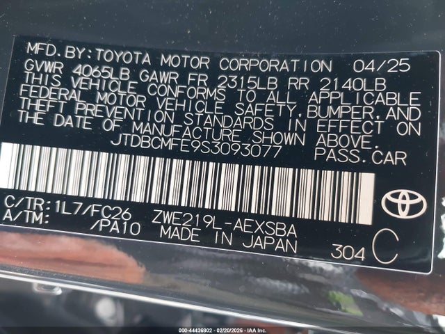 Toyota Corolla Hybrid Se 2025 JTDBCMFE9S3093077 Image 9