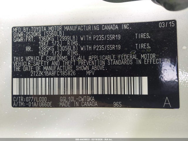 Aukcja sprzedaży 2015 Lexus Rx 350, vin: 2T2ZK1BA8FC185826, numer aukcji: 44436833
