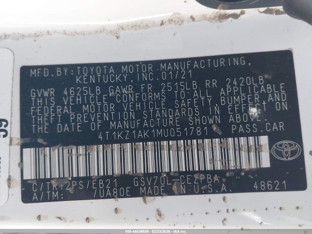 4T1KZ1AK1MU051781 Toyota CAMRY TRD