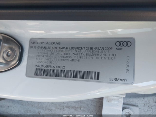 2020 AUDI A3 WAUAUGFF5LA000892 Photo 8