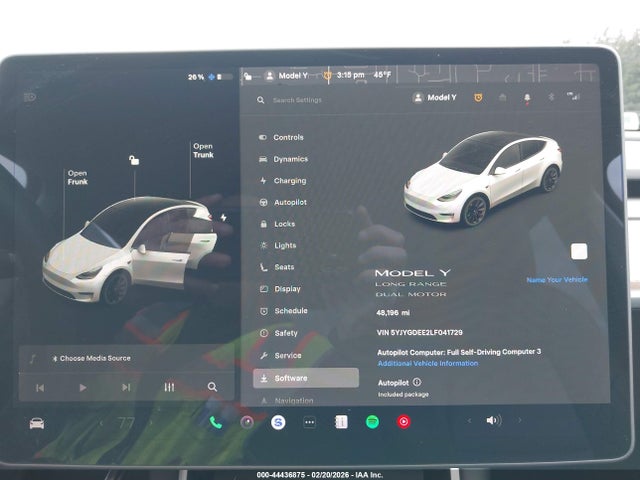 Aukcja sprzedaży 2020 Tesla Model Y Long Range Dual Motor All-wheel Drive, vin: 5YJYGDEE2LF041729, numer aukcji: 44436875