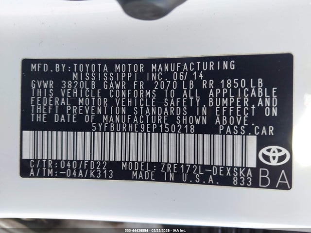 Toyota Corolla S/s Plus/s Premium 2014 5YFBURHE9EP150218 Image 9