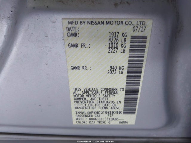 1N4AL3AP8HC290898 Nissan Altima 2.5 S