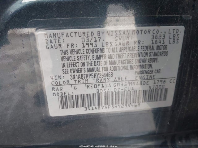 3N1AB7AP5HY294468 Nissan SENTRA SV