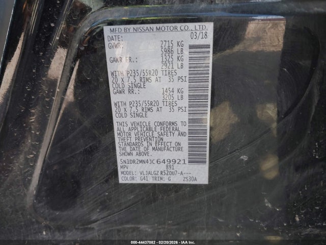 2018 NISSAN PATHFINDER 5N1DR2MN4JC649921 Photo 8