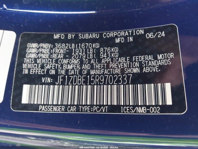 JF1ZDBE15R9702337 Subaru Brz Limited