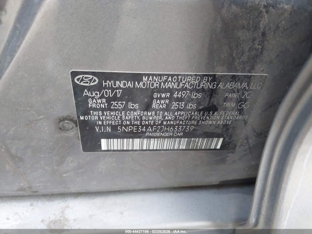 Aukcja sprzedaży 2018 Hyundai Sonata Sel, vin: 5NPE34AF2JH633739, numer aukcji: 44437106