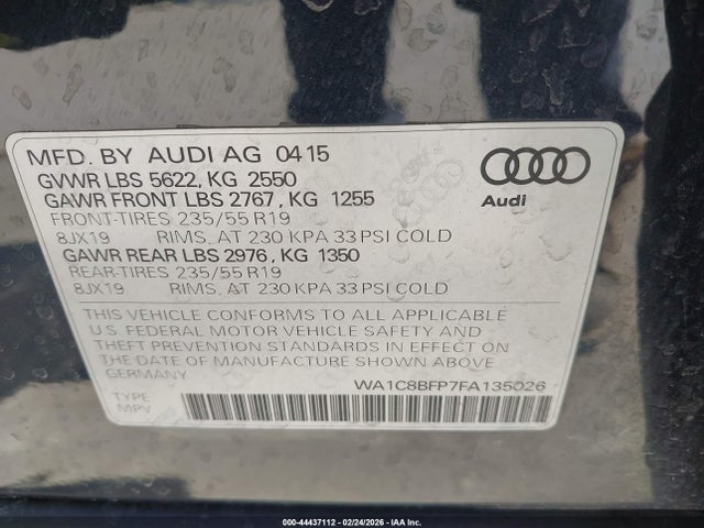 2015 AUDI Q5 HYBRID WA1C8BFP7FA135026 Photo 8