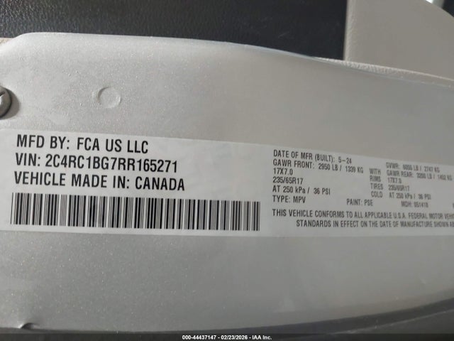 2C4RC1BG7RR165271 Chrysler Pacifica Touring L