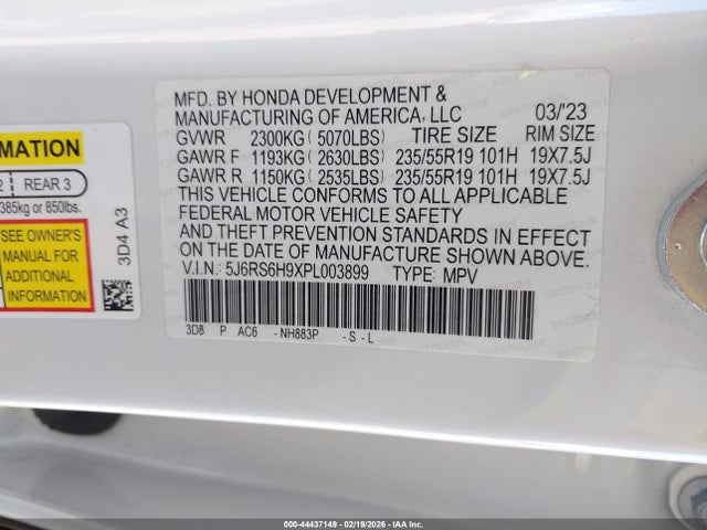 5J6RS6H9XPL003899 Honda Cr-v Hybrid Sport Touring