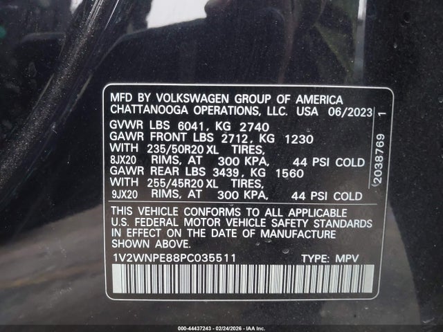 2023 Volkswagen Id.4 Awd Pro S მანქანა იყიდება აუქციონზე, vin: 1V2WNPE88PC035511, აუქციონის ნომერი: 44437243
