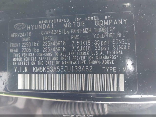 KM8K53A55JU133462 Hyundai Kona Ultimate