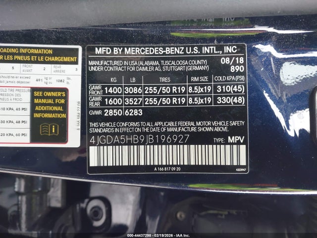 4JGDA5HB9JB196927 Mercedes-Benz Gle 350 4matic