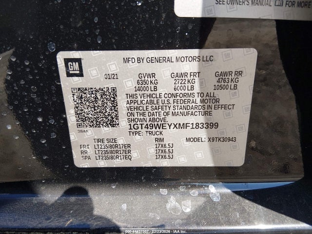 Продаж на аукціоні авто 2021 Gmc Sierra 3500hd 4wd  Long Bed Denali, vin: 1GT49WEYXMF183399, номер лоту: 44437307