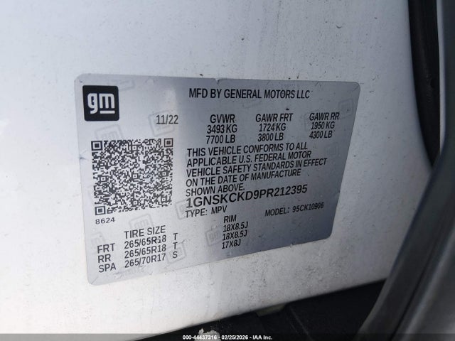 1GNSKCKD9PR212395 Chevrolet Suburban