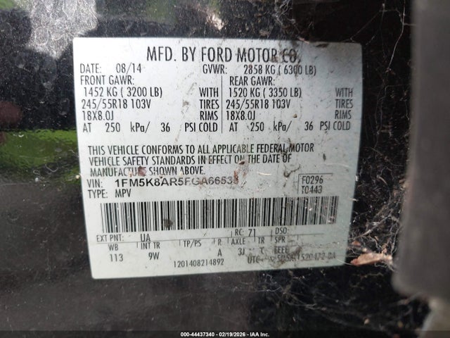 Ford Utility Police Interceptor 2015 1FM5K8AR5FGA66535 Image 9