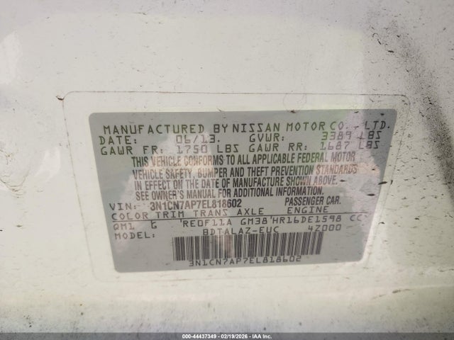 Nissan Versa 1.6 S+ 2014 3N1CN7AP7EL818602 Image 9