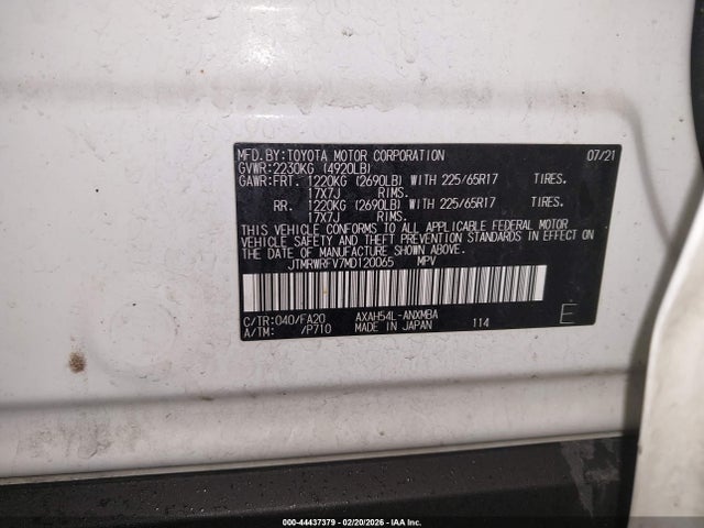2021 TOYOTA RAV4 HYBRID JTMRWRFV7MD120065 Photo 8