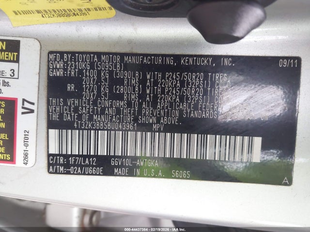 2011 TOYOTA VENZA 4T3ZK3BB5BU043961 Photo 8