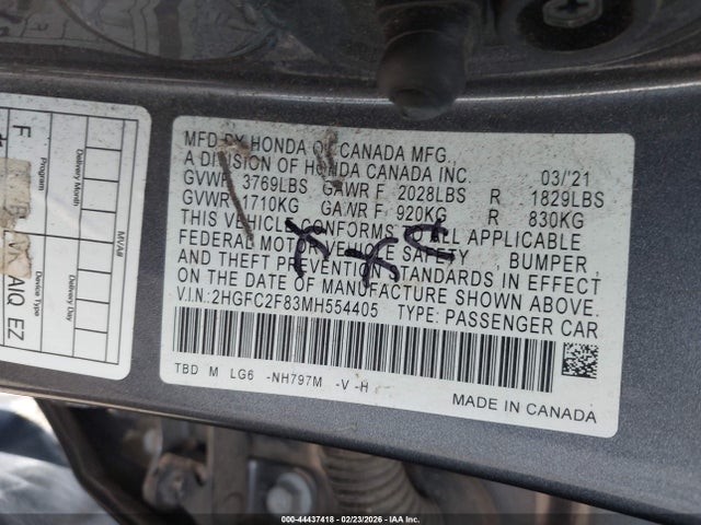 Honda Civic Sport 2021 2HGFC2F83MH554405 Image 9