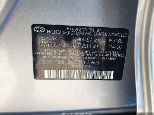5NPE34AFXFH123906 Hyundai Sonata Sport
