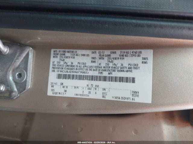 Ford Escape Titanium 2017 1FMCU9JD5HUC90033 Image 9
