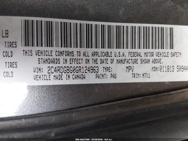 Dodge Grand Caravan Se Plus 2016 2C4RDGBG0GR124963 Image 9