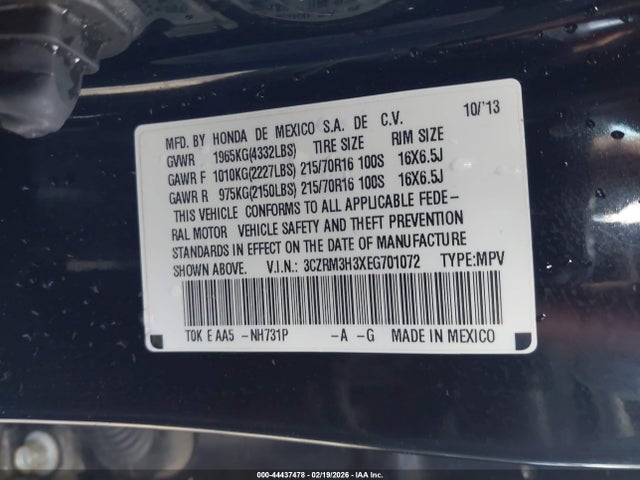3CZRM3H3XEG701072 Honda CR-V LX