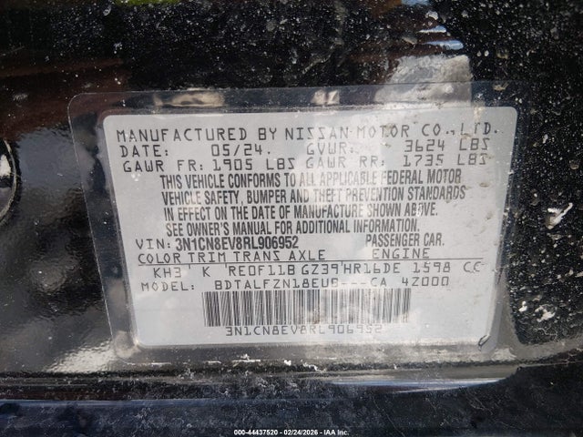 3N1CN8EV8RL906952 Nissan Versa 1.6 Sv