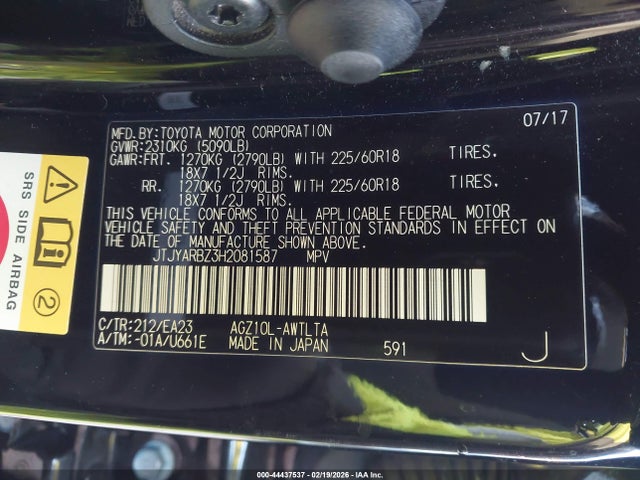 JTJYARBZ3H2081587 Lexus Nx Nx Turbo