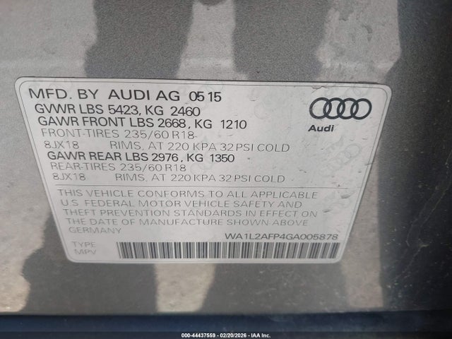 2016 AUDI Q5 WA1L2AFP4GA005878 Photo 8