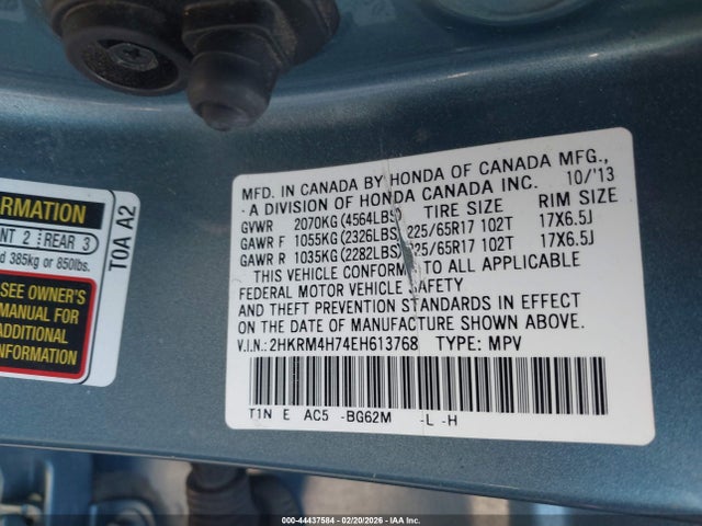 Honda Cr-v Ex-l 2014 2HKRM4H74EH613768 Image 9