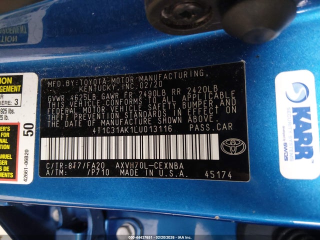 Toyota Camry Le Hybrid 2020 4T1C31AK1LU013116 Image 9