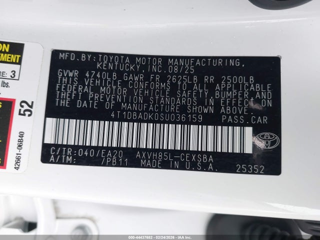Toyota CAMRY SE 2025 4T1DBADK0SU036159 Image 9