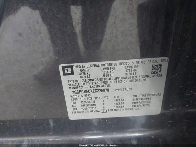 3GCPCRECXEG325870 Chevrolet Silverado C1500 Lt
