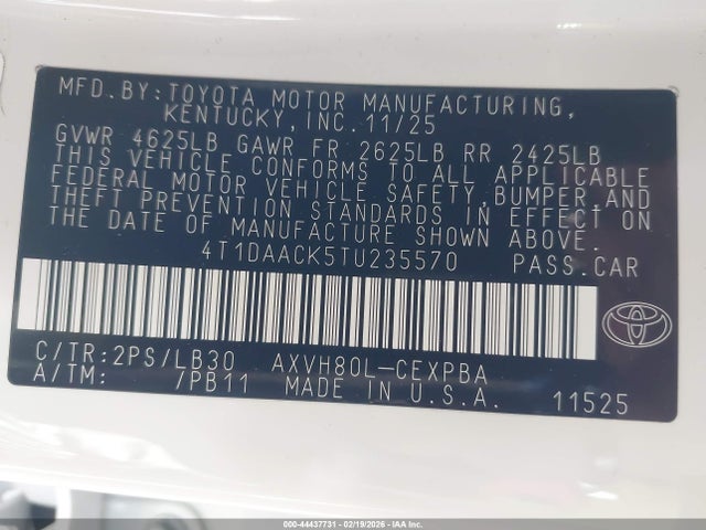 Toyota CAMRY XSE 2026 4T1DAACK5TU235570 Image 9