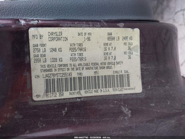 1996 JEEP GRAND CHEROKEE 1J4GZ78Y5TC255103 Photo 8