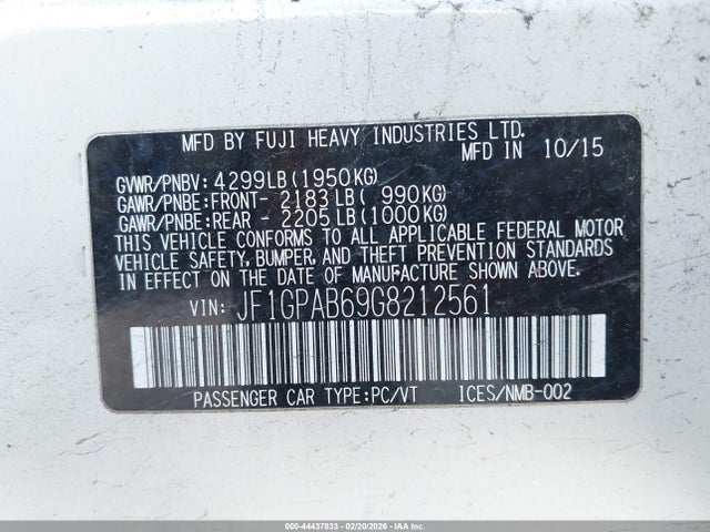 Subaru Impreza 2.0i Premium 2016 JF1GPAB69G8212561 Image 9