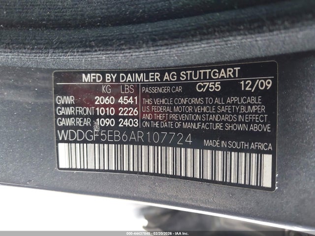 Aukcja sprzedaży 2010 Mercedes-benz C 300 Luxury/sport, vin: WDDGF5EB6AR107724, numer aukcji: 44437845