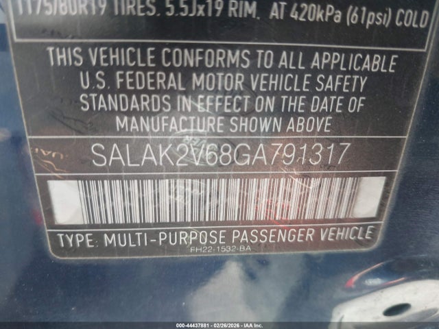 2016 LAND ROVER LR4 SALAK2V68GA791317 Photo 8